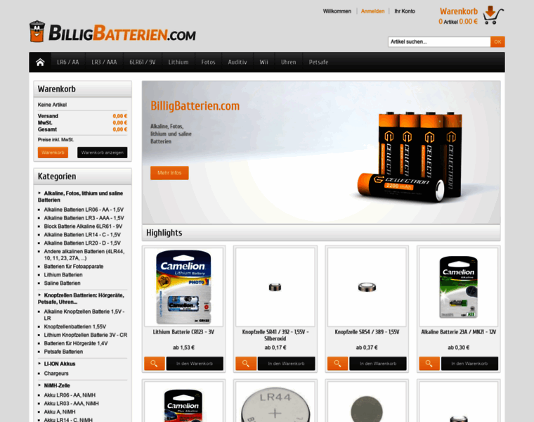 Billigbatterien.com thumbnail