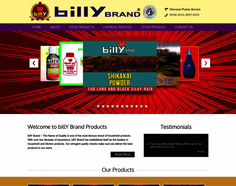 Billybrandproducts.com thumbnail