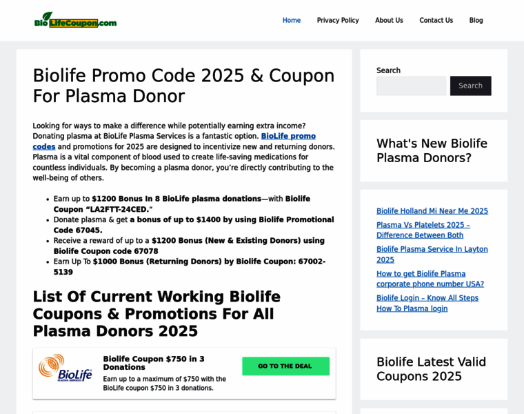 Biolifecoupon.com thumbnail