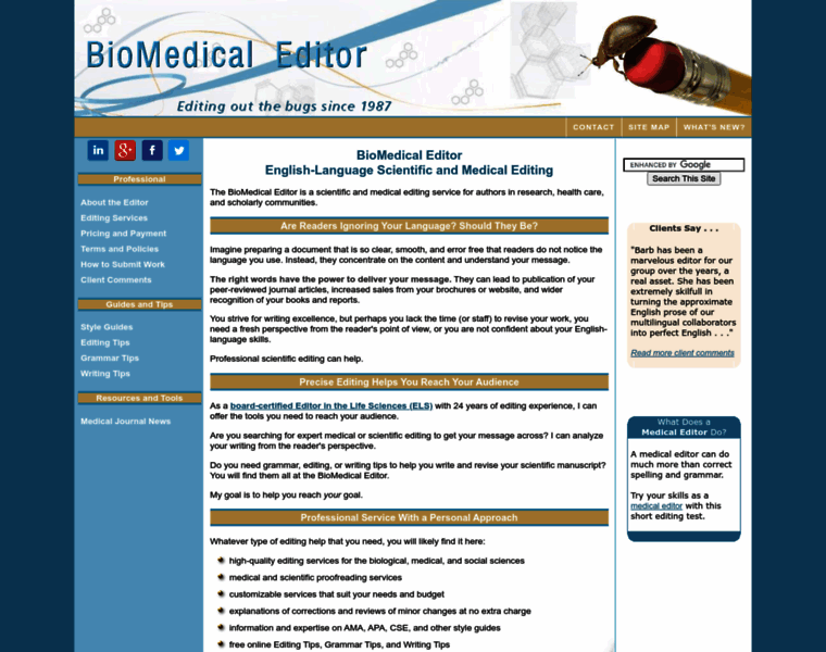 Biomedicaleditor.com thumbnail