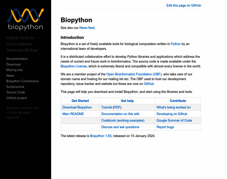 Biopython.org thumbnail