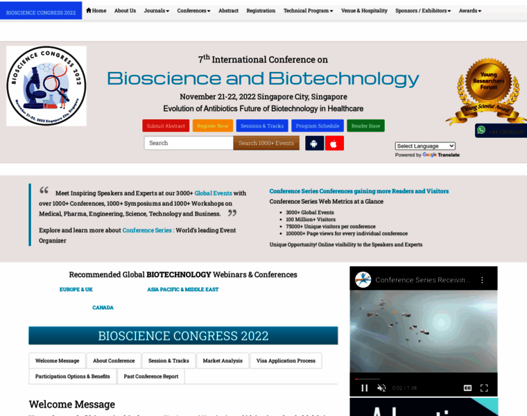 Biosciencecongress.conferenceseries.com thumbnail