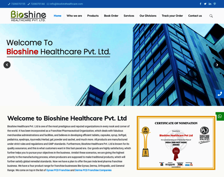 Bioshinehealthcare.com thumbnail