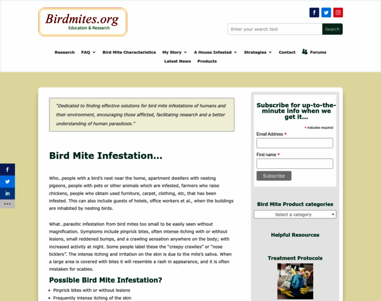 Birdmites.org thumbnail