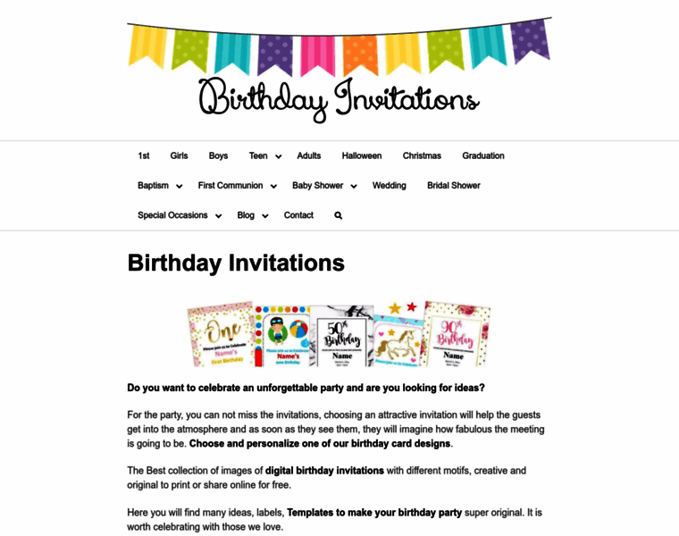 Birthdayinvitations.online thumbnail