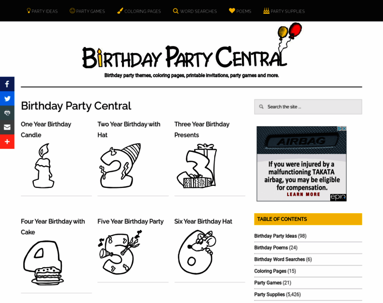 Birthdaypartycentral.com thumbnail