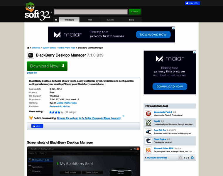 Blackberry-desktop-manager.soft32.com thumbnail
