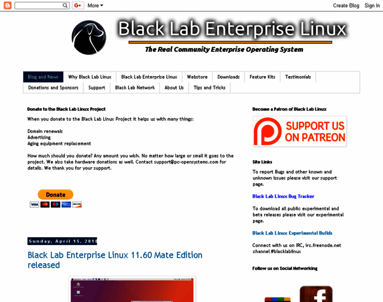 Blacklablinux.org thumbnail