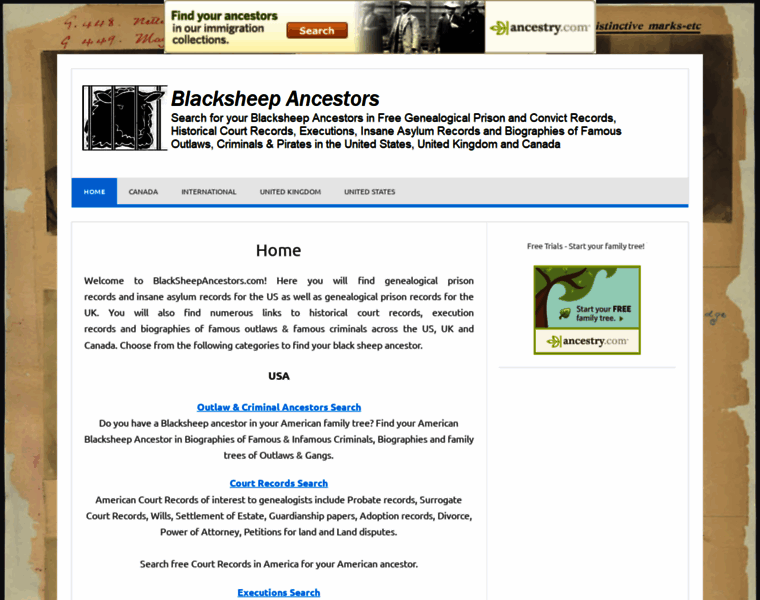 Blacksheepancestors.com thumbnail