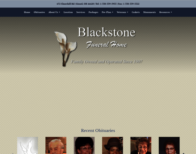 Blackstonefuneralhome.com thumbnail