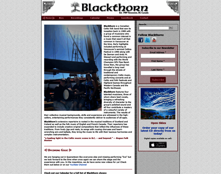 Blackthornband.com thumbnail