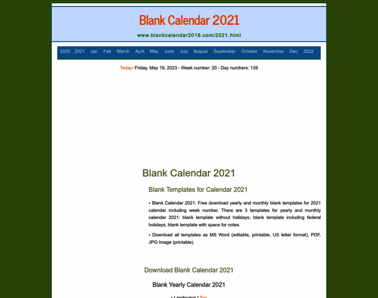 Blankcalendar2018.com thumbnail