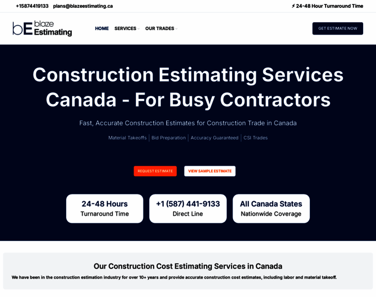 Blazeestimating.ca thumbnail Blazeestimating.ca thumbnail