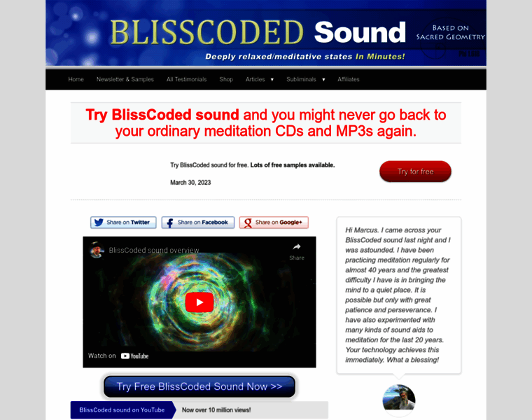 Blisscodedsound.com thumbnail