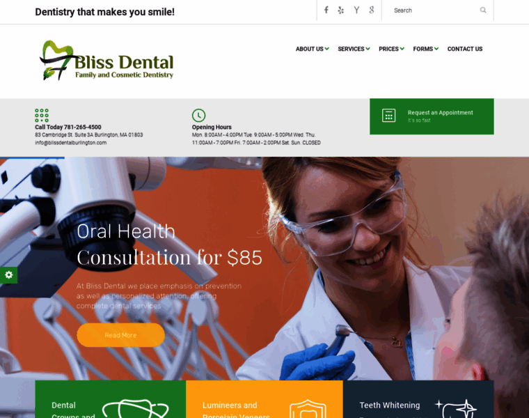 Blissdentalburlington.com thumbnail