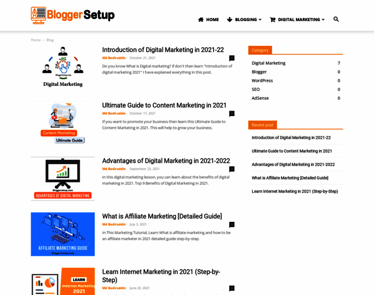 Bloggersetup.com thumbnail