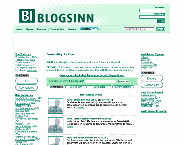 Blogsinn.com thumbnail