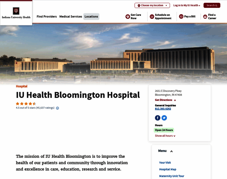 Bloomingtonhospital.com thumbnail