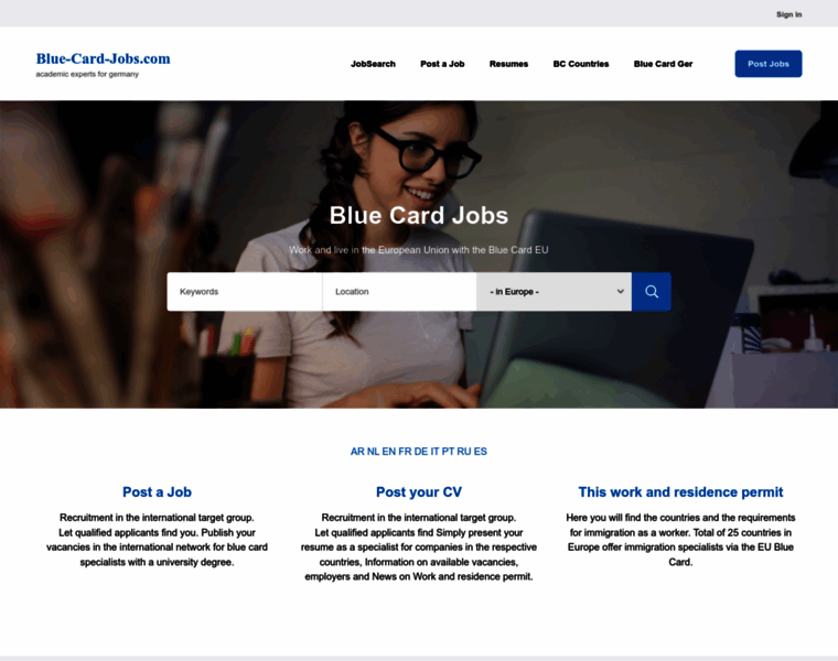 Blue-card-jobs.com thumbnail