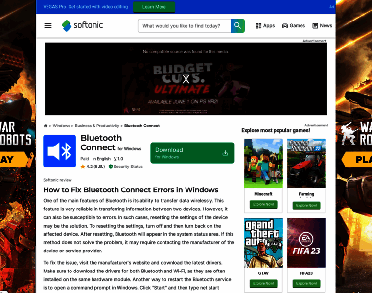 Bluetooth-connect.en.softonic.com thumbnail