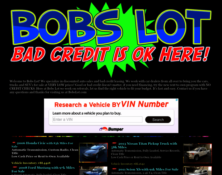 Bobs-lot.com thumbnail