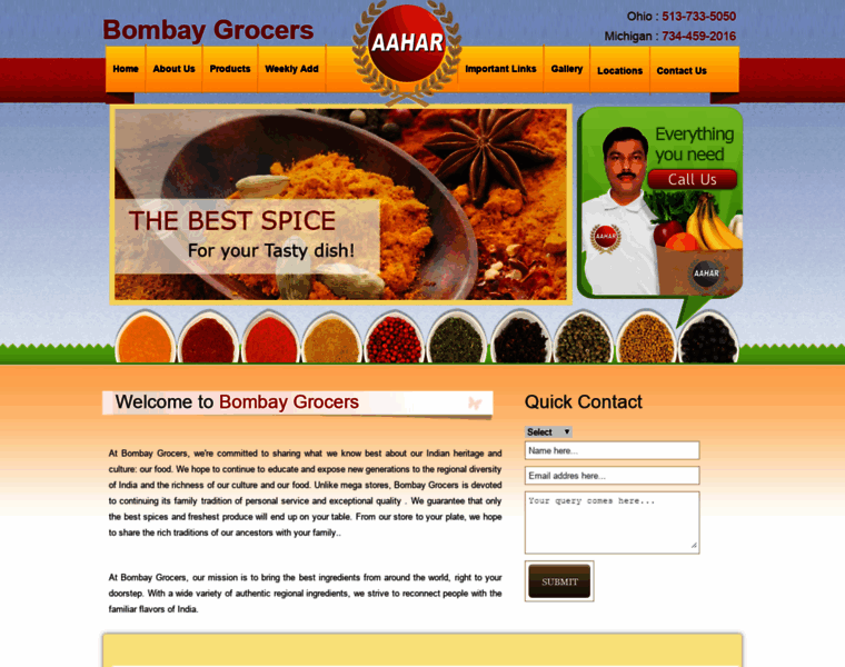 Bombaygrocersusa.com thumbnail