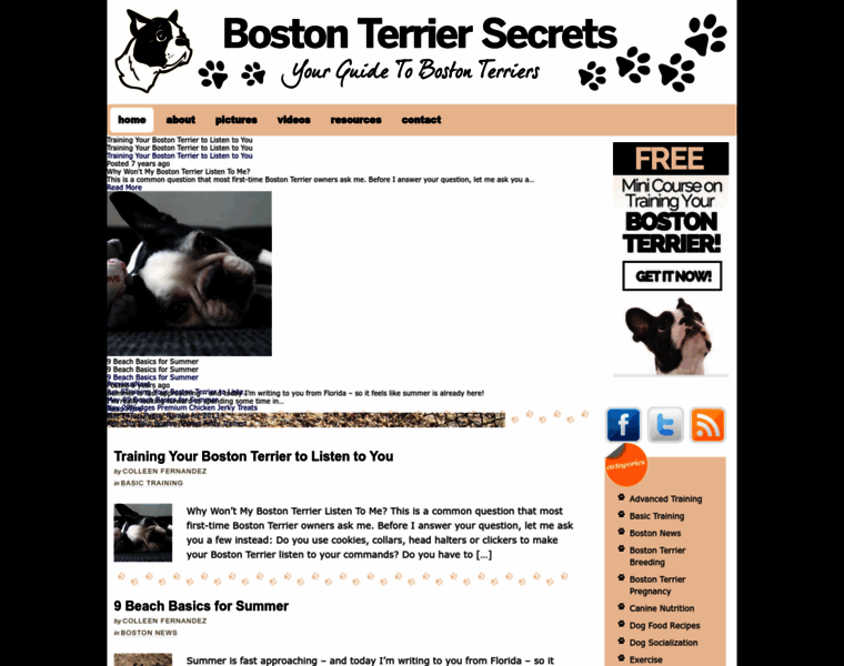 Bostonterriersecrets.com thumbnail