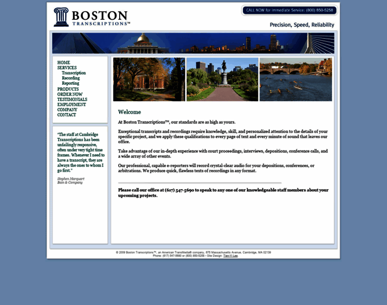 Bostontranscription.com thumbnail