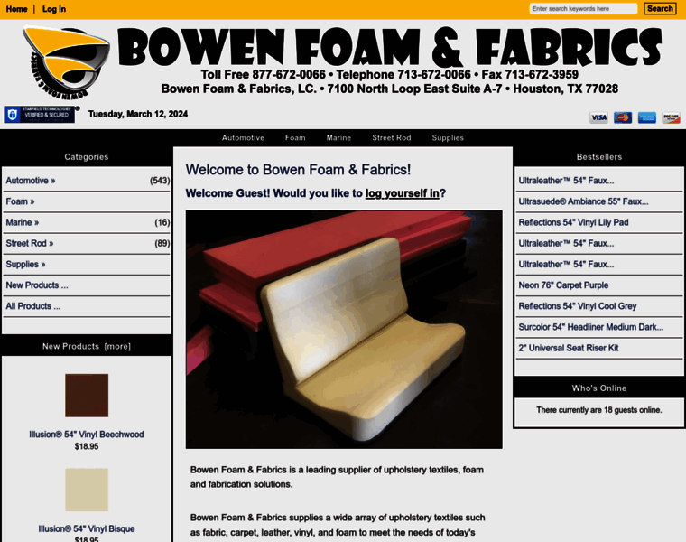Bowenfoamfabric.com thumbnail