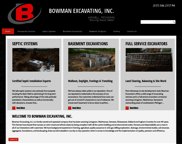 Bowmanexcavating.com thumbnail