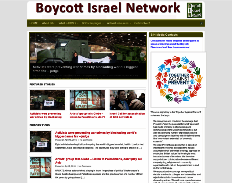 Boycottisraelnetwork.net thumbnail