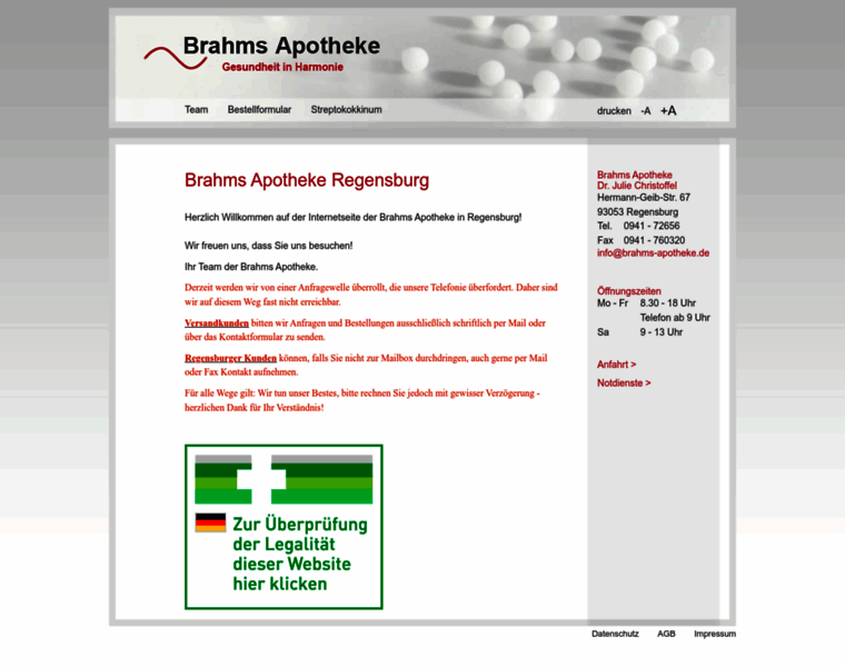 Brahms-apotheke.de thumbnail