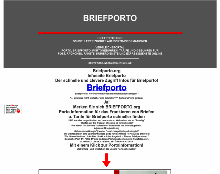 Briefporto.org thumbnail