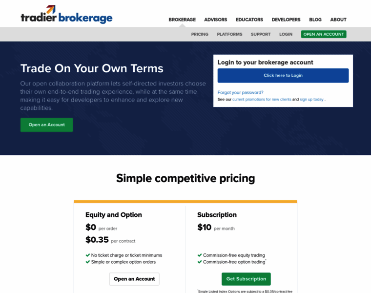 Brokerage.tradier.com thumbnail