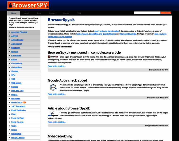 Browserspy.dk thumbnail