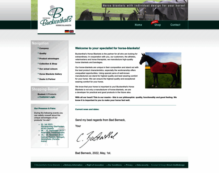 Buckenthals-horse-blankets.com thumbnail