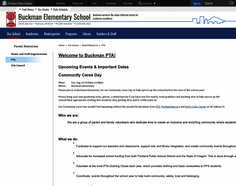Buckmanelementary.org thumbnail