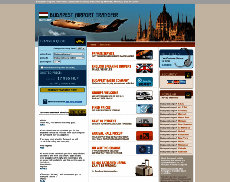 Budapestairporttransfers.com thumbnail