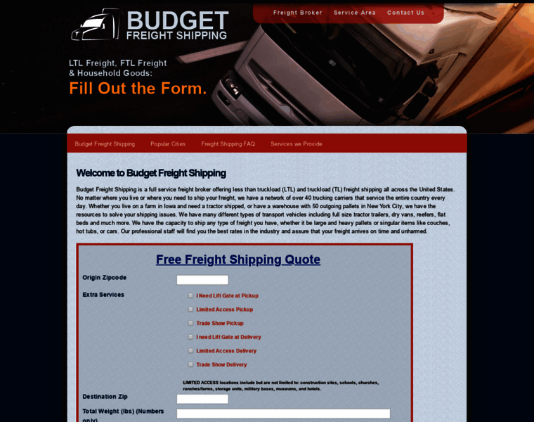 Budgetfreightshipping.com thumbnail