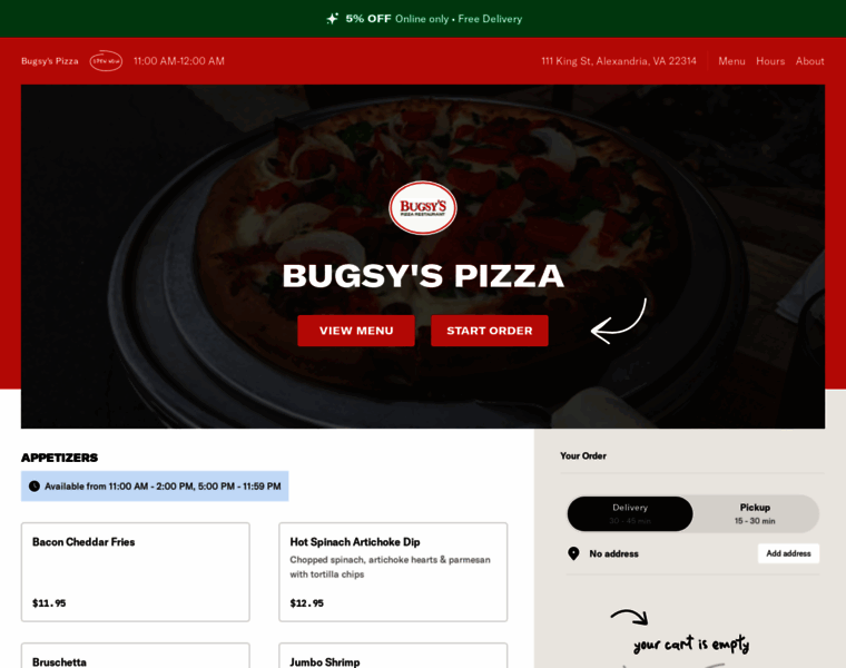 Bugsyspizzamenu.com thumbnail