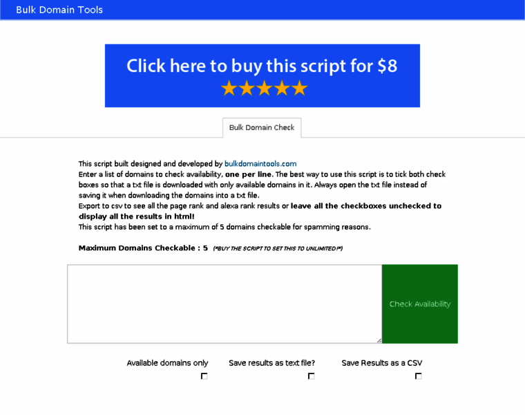 Bulkdomaintools.com thumbnail