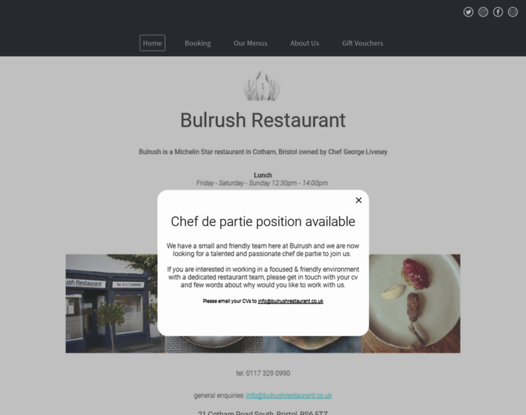 Bulrushrestaurant.co.uk thumbnail