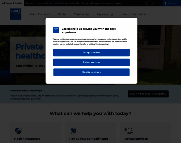 Bupa.co.uk thumbnail