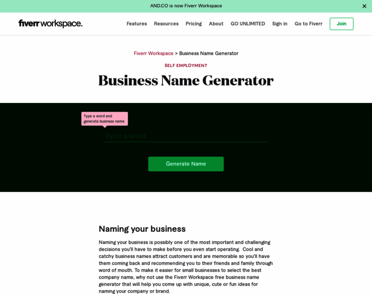 Businessname-generator.com thumbnail