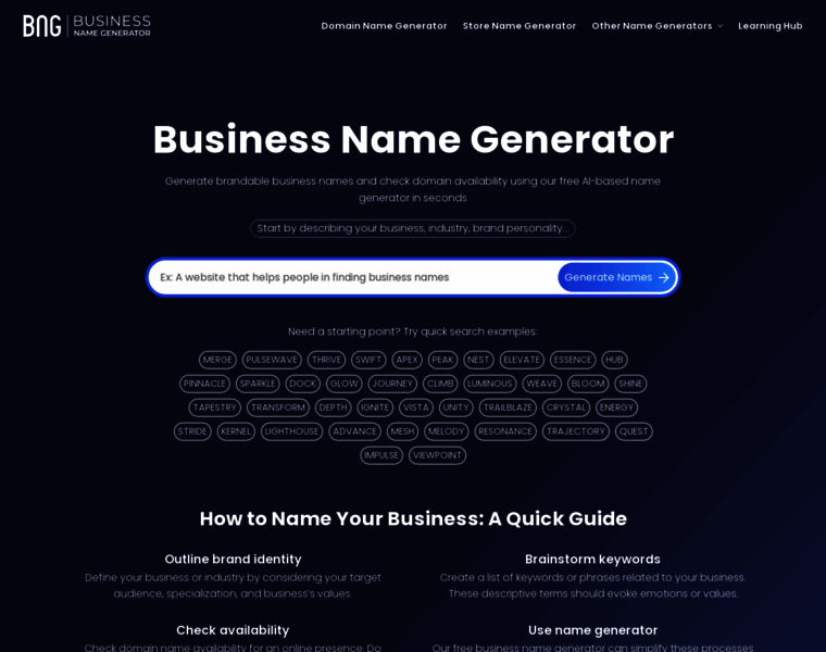 Businessnamegenerator.com thumbnail