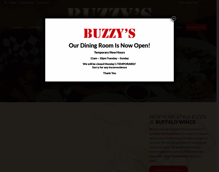 Buzzyspizza.com thumbnail