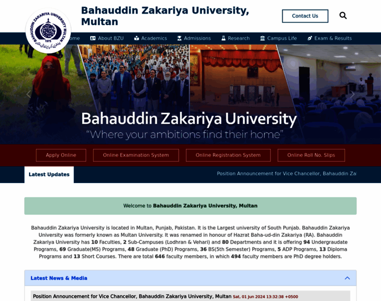 Bzu.edu.pk thumbnail