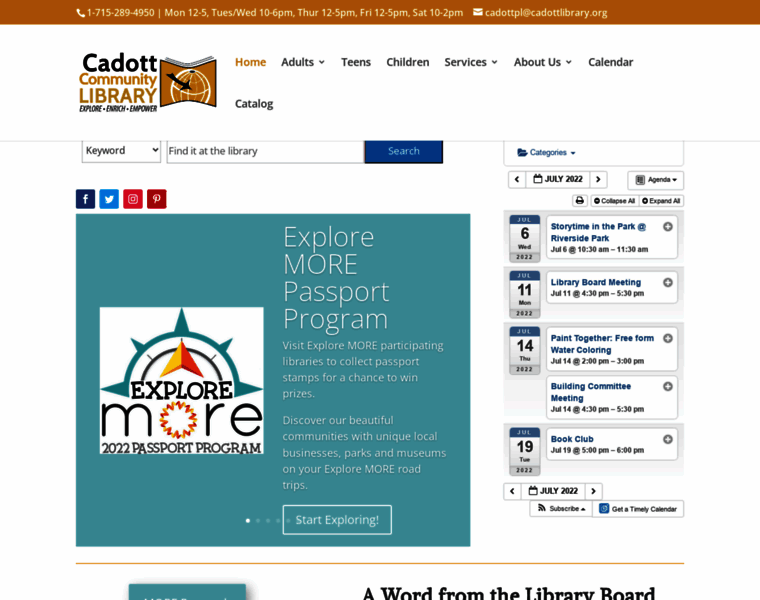 Cadottlibrary.org thumbnail