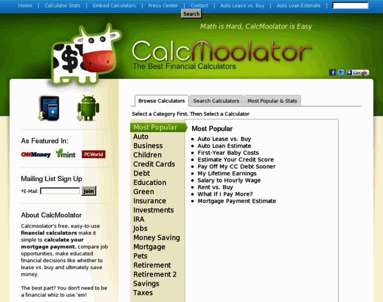 Calcmoolator.com thumbnail