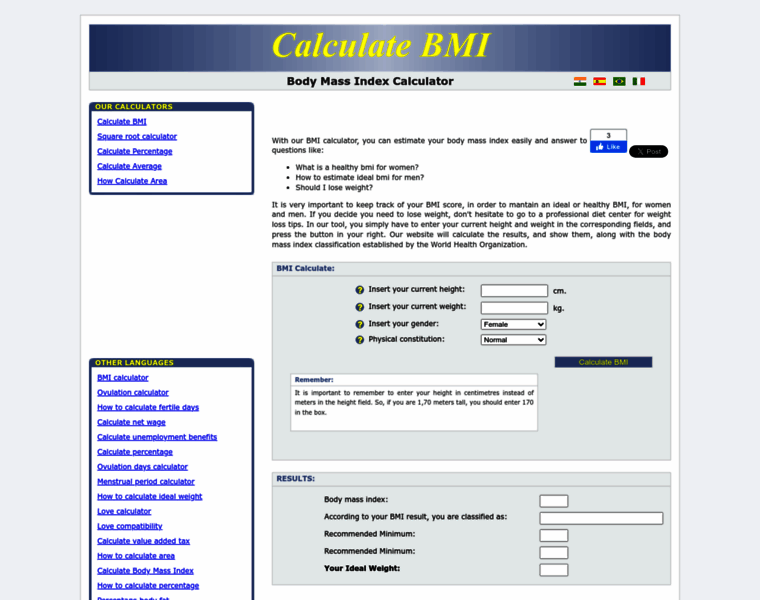 Calculatebmi.in thumbnail